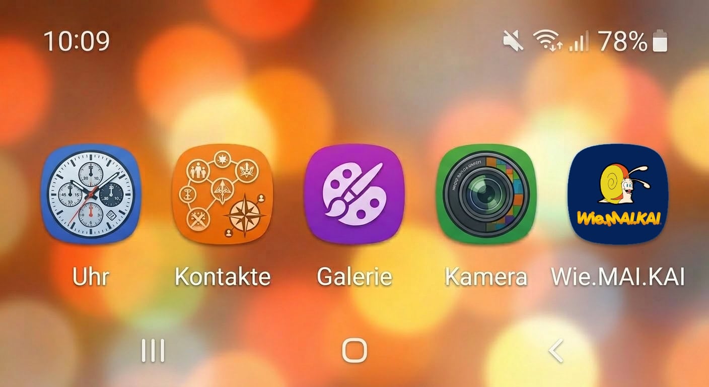 Das Symbol der Wie.MAI.KAI App auf dem Startbildschirm eines Android-Handys